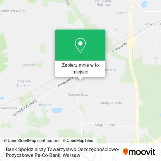 Mapa Bank Spółdzielczy Towarzystwo Oszczędnościowo-Pożyczkowe Pa-Co-Bank