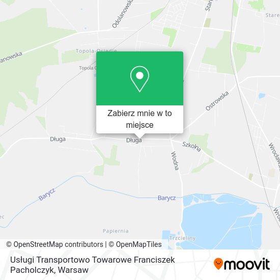 Mapa Usługi Transportowo Towarowe Franciszek Pacholczyk