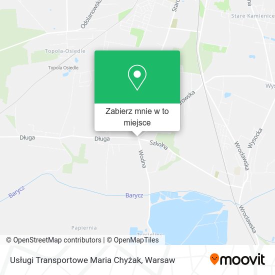 Mapa Usługi Transportowe Maria Chyżak