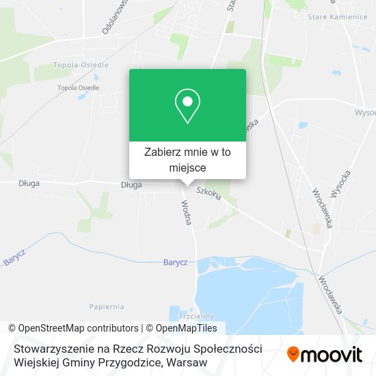 Mapa Stowarzyszenie na Rzecz Rozwoju Społeczności Wiejskiej Gminy Przygodzice