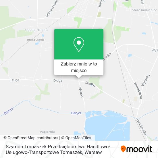 Mapa Szymon Tomaszek Przedsiębiorstwo Handlowo-Usługowo-Transportowe Tomaszek