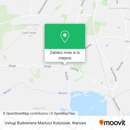 Mapa Usługi Budowlane Mariusz Kubyszek