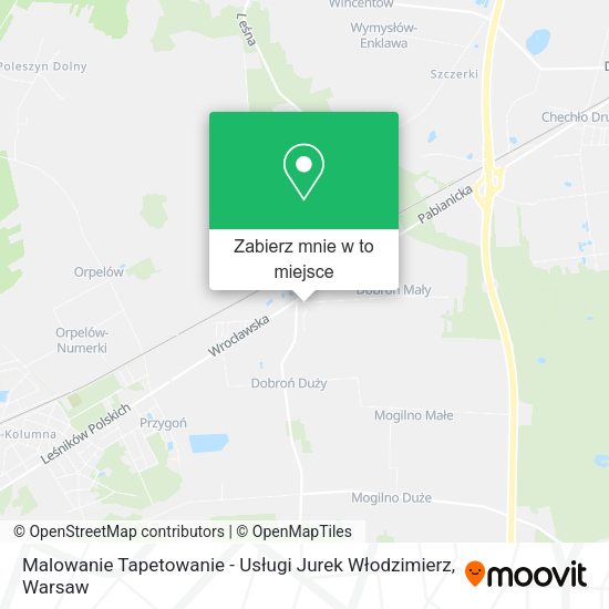 Mapa Malowanie Tapetowanie - Usługi Jurek Włodzimierz