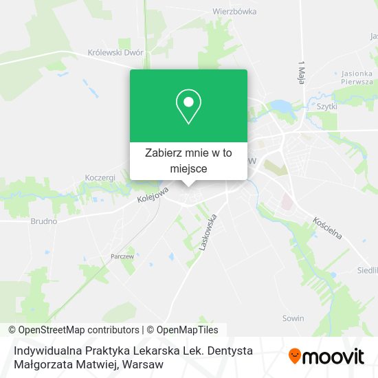 Mapa Indywidualna Praktyka Lekarska Lek. Dentysta Małgorzata Matwiej