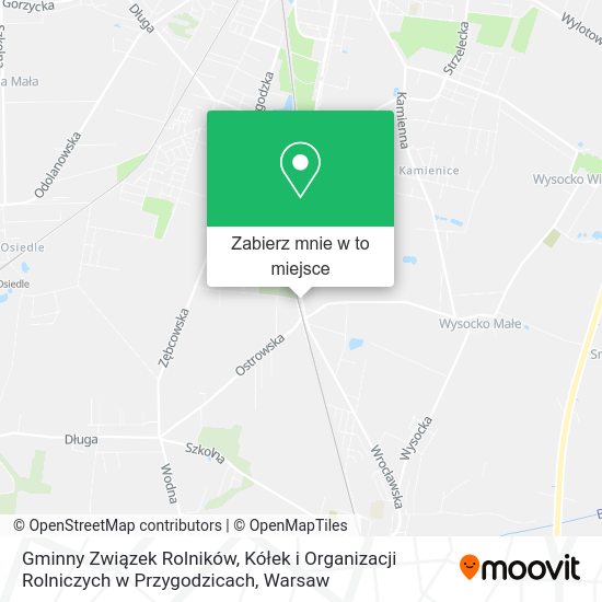 Mapa Gminny Związek Rolników, Kółek i Organizacji Rolniczych w Przygodzicach