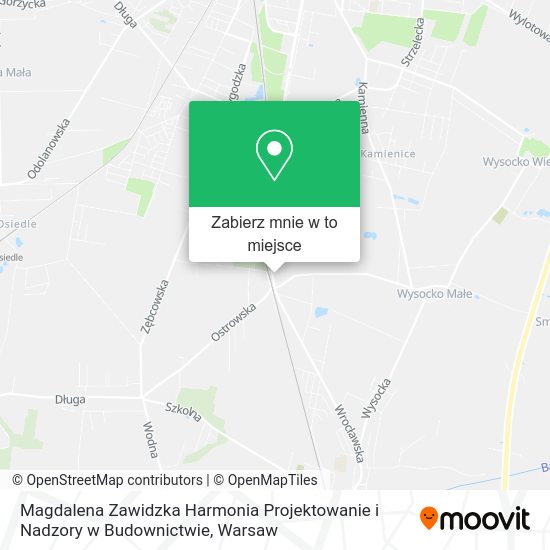 Mapa Magdalena Zawidzka Harmonia Projektowanie i Nadzory w Budownictwie