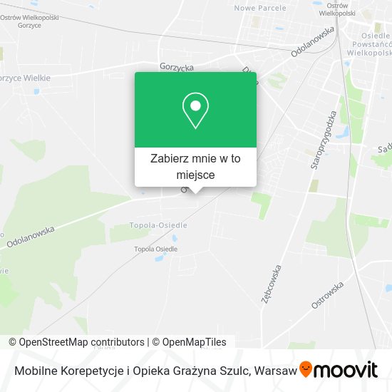 Mapa Mobilne Korepetycje i Opieka Grażyna Szulc