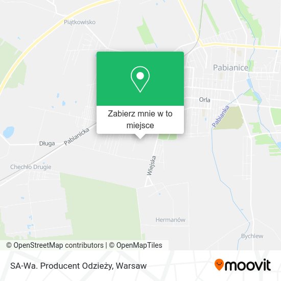 Mapa SA-Wa. Producent Odzieży