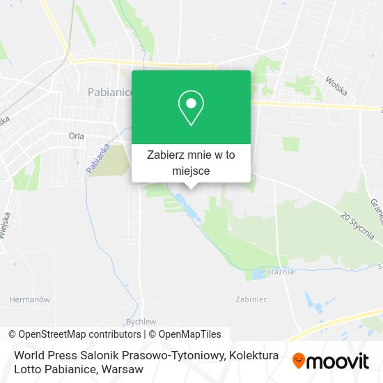 Mapa World Press Salonik Prasowo-Tytoniowy, Kolektura Lotto Pabianice