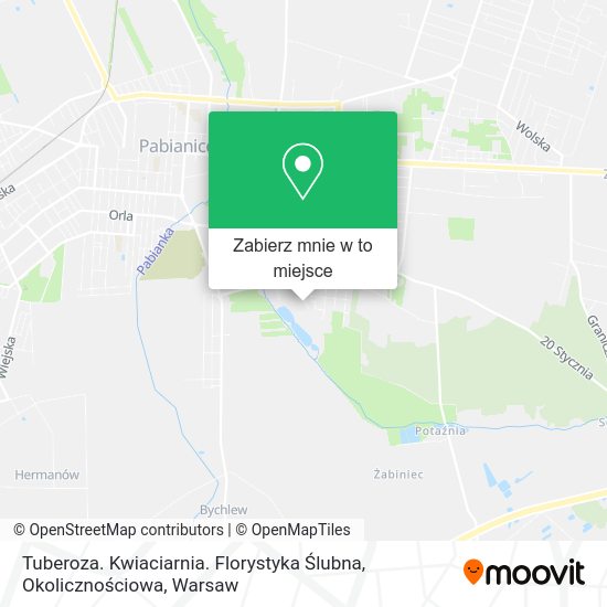 Mapa Tuberoza. Kwiaciarnia. Florystyka Ślubna, Okolicznościowa