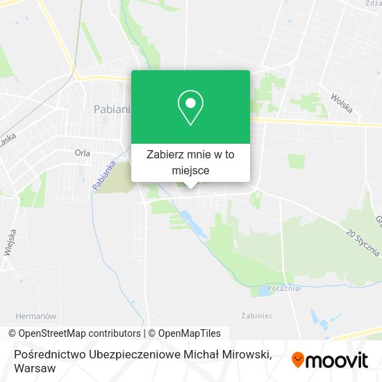 Mapa Pośrednictwo Ubezpieczeniowe Michał Mirowski