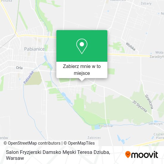 Mapa Salon Fryzjerski Damsko Męski Teresa Dziuba