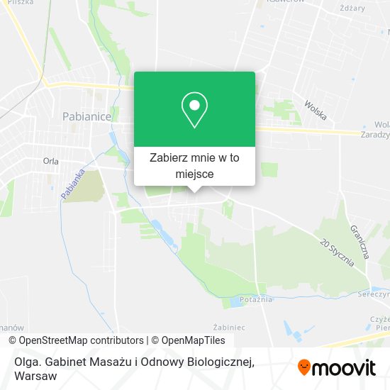 Mapa Olga. Gabinet Masażu i Odnowy Biologicznej