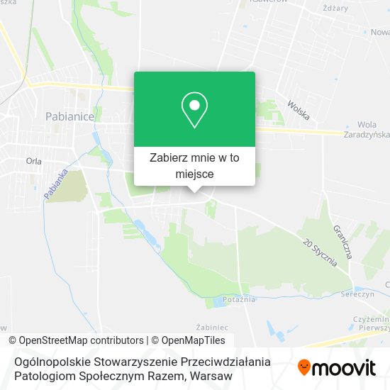 Mapa Ogólnopolskie Stowarzyszenie Przeciwdziałania Patologiom Społecznym Razem