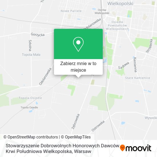 Mapa Stowarzyszenie Dobrowolnych Honorowych Dawców Krwi Południowa Wielkopolska