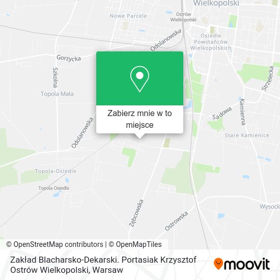 Mapa Zakład Blacharsko-Dekarski. Portasiak Krzysztof Ostrów Wielkopolski