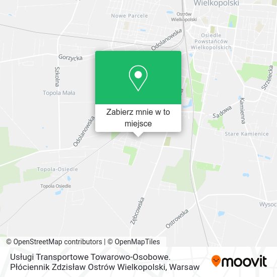 Mapa Usługi Transportowe Towarowo-Osobowe. Płóciennik Zdzisław Ostrów Wielkopolski