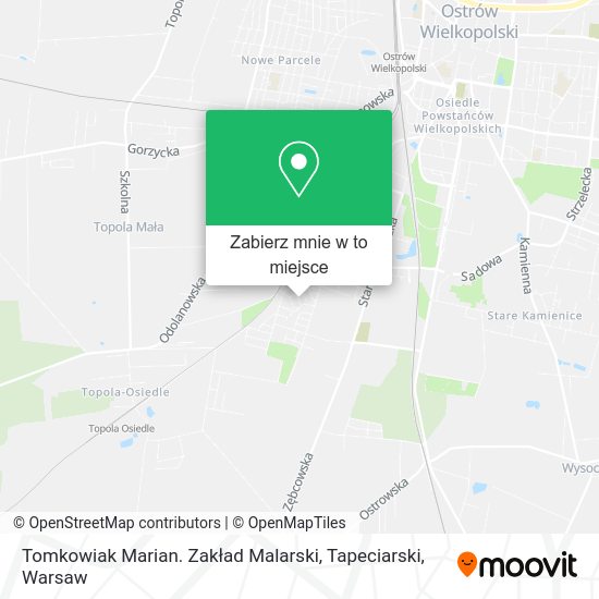 Mapa Tomkowiak Marian. Zakład Malarski, Tapeciarski