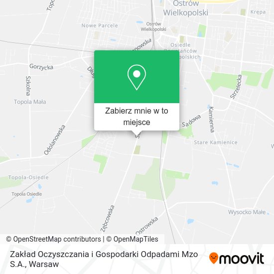 Mapa Zakład Oczyszczania i Gospodarki Odpadami Mzo S.A.