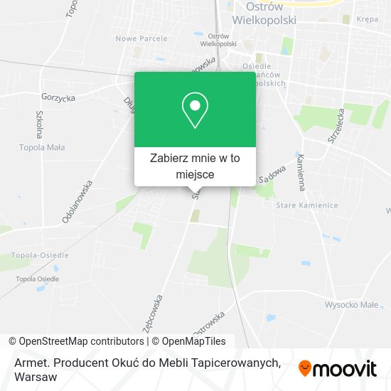 Mapa Armet. Producent Okuć do Mebli Tapicerowanych