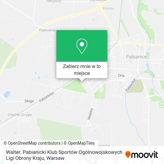 Mapa Walter. Pabianicki Klub Sportów Ogólnowojskowych Ligi Obrony Kraju