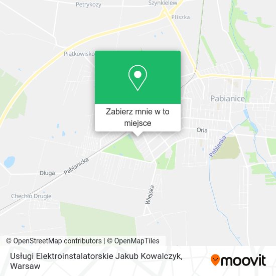 Mapa Usługi Elektroinstalatorskie Jakub Kowalczyk