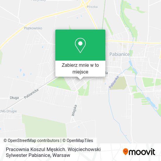 Mapa Pracownia Koszul Męskich. Wojciechowski Sylwester Pabianice