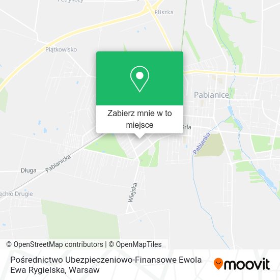 Mapa Pośrednictwo Ubezpieczeniowo-Finansowe Ewola Ewa Rygielska