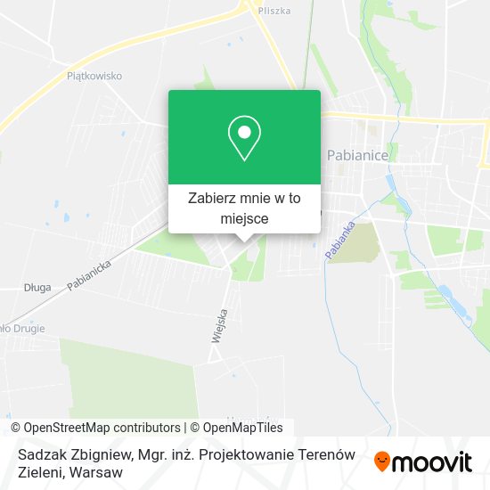 Mapa Sadzak Zbigniew, Mgr. inż. Projektowanie Terenów Zieleni