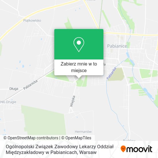 Mapa Ogólnopolski Związek Zawodowy Lekarzy Oddział Międzyzakładowy w Pabianicach