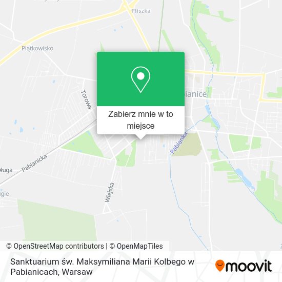 Mapa Sanktuarium św. Maksymiliana Marii Kolbego w Pabianicach