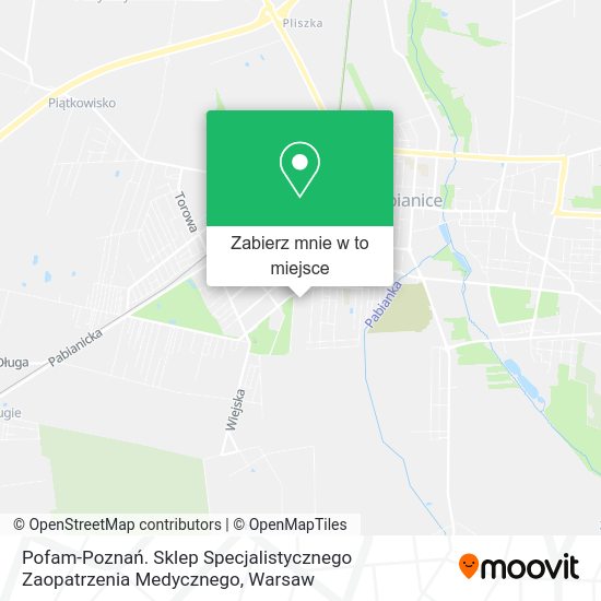 Mapa Pofam-Poznań. Sklep Specjalistycznego Zaopatrzenia Medycznego