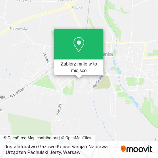 Mapa Instalatorstwo Gazowe Konserwacja i Naprawa Urządzeń Pachulski Jerzy