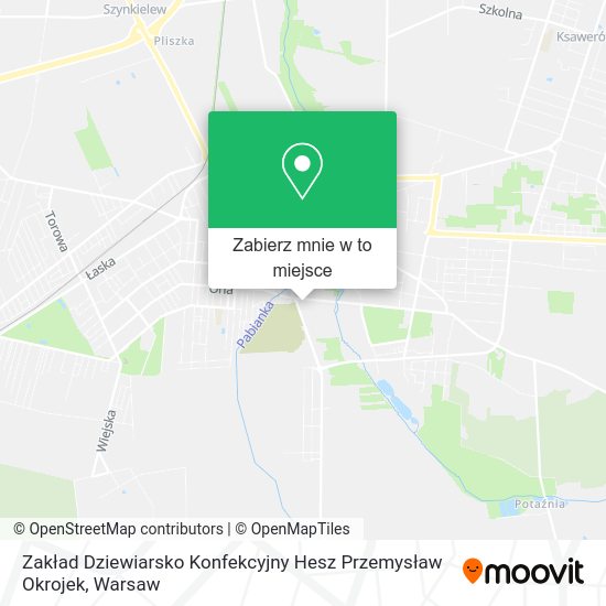 Mapa Zakład Dziewiarsko Konfekcyjny Hesz Przemysław Okrojek