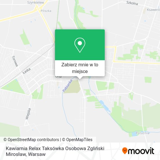 Mapa Kawiarnia Relax Taksówka Osobowa Zgliński Mirosław