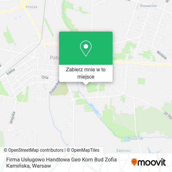 Mapa Firma Usługowo Handlowa Geo Kom Bud Zofia Kamińska