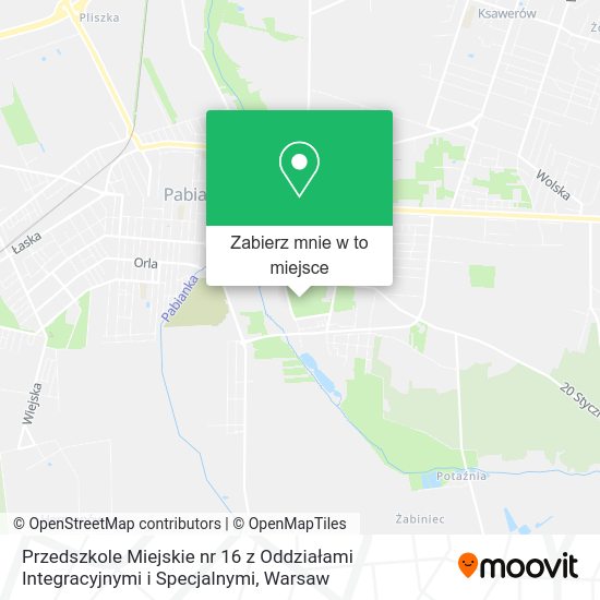 Mapa Przedszkole Miejskie nr 16 z Oddziałami Integracyjnymi i Specjalnymi