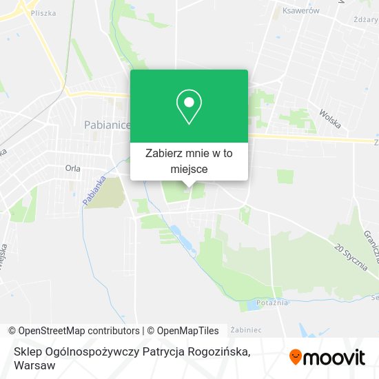 Mapa Sklep Ogólnospożywczy Patrycja Rogozińska