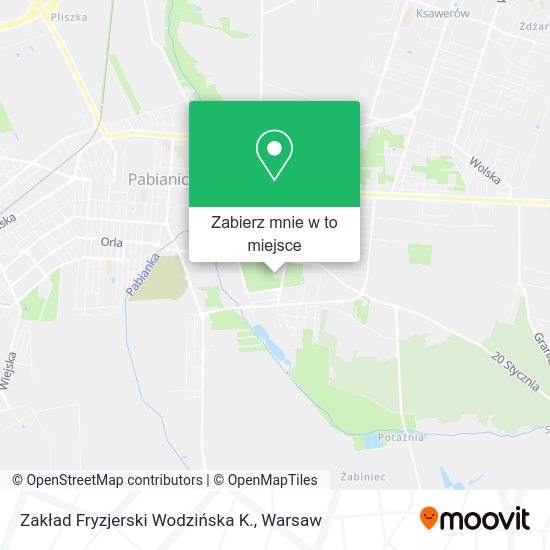 Mapa Zakład Fryzjerski Wodzińska K.