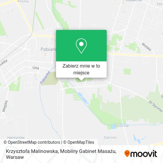 Mapa Krzysztofa Malinowska, Mobilny Gabinet Masażu