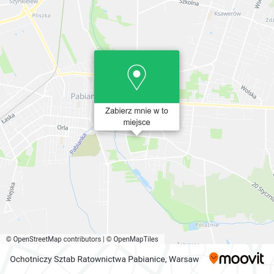 Mapa Ochotniczy Sztab Ratownictwa Pabianice