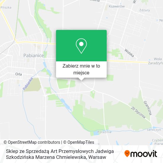 Mapa Sklep ze Sprzedażą Art Przemysłowych Jadwiga Szkodzińska Marzena Chmielewska