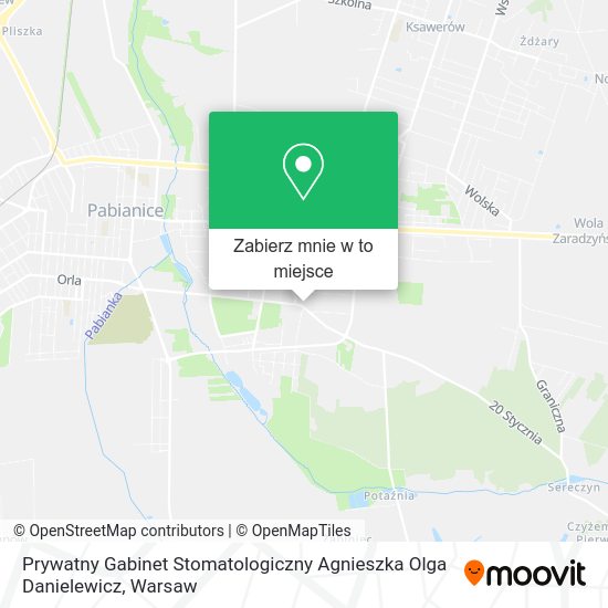 Mapa Prywatny Gabinet Stomatologiczny Agnieszka Olga Danielewicz