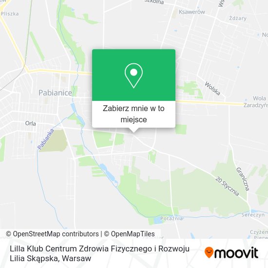 Mapa Lilla Klub Centrum Zdrowia Fizycznego i Rozwoju Lilia Skąpska