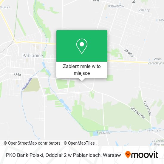 Mapa PKO Bank Polski, Oddział 2 w Pabianicach