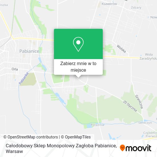 Mapa Całodobowy Sklep Monopolowy Zagłoba Pabianice