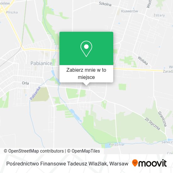 Mapa Pośrednictwo Finansowe Tadeusz Wlaźlak