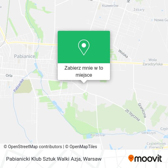 Mapa Pabianicki Klub Sztuk Walki Azja