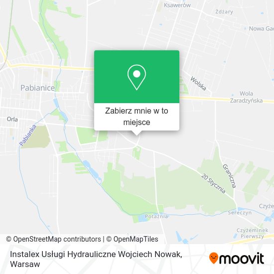 Mapa Instalex Usługi Hydrauliczne Wojciech Nowak