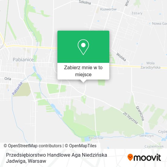 Mapa Przedsiębiorstwo Handlowe Aga Niedzińska Jadwiga